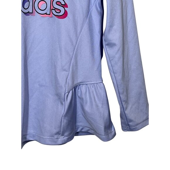 Adidas Girls Purple Logo Hoodie Peplum Active Top Size 4 - Picture 7 of 11